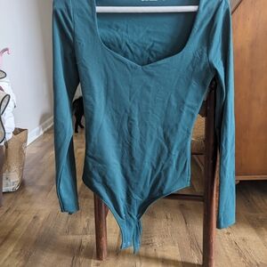 Abercrombie & Fitch Teal Long Sleeve Bodysuit